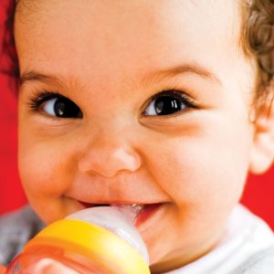 baby with bottle